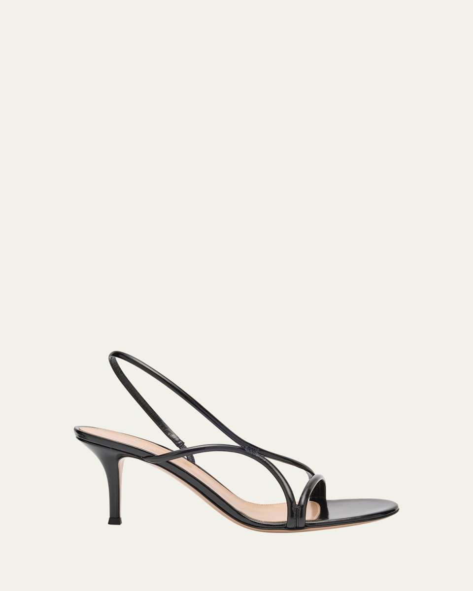 Shiny Nappa Strappy Slingback Sandals
